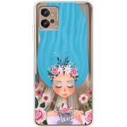 Прозрачный чехол BoxFace Motorola G32 Blue Hair