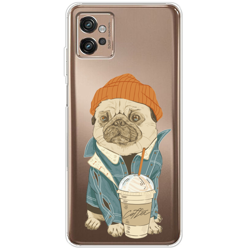 Прозрачный чехол BoxFace Motorola G32 Dog Coffeeman