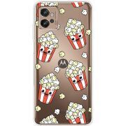 Прозрачный чехол BoxFace Motorola G32 с 3D-глазками Popcorn