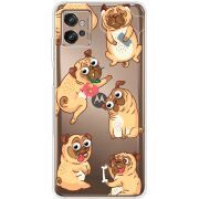 Прозрачный чехол BoxFace Motorola G32 с 3D-глазками Pug