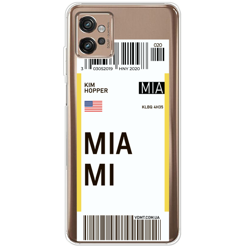 Прозрачный чехол BoxFace Motorola G32 Ticket Miami