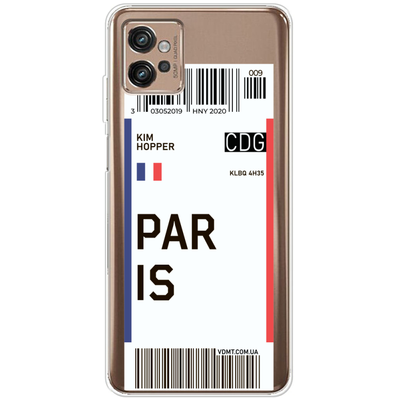 Прозрачный чехол BoxFace Motorola G32 Ticket Paris