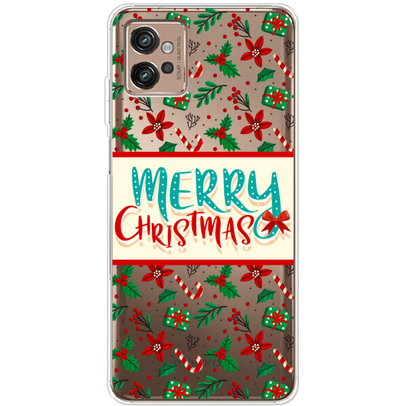 Прозрачный чехол BoxFace Motorola G32 Vintage Christmas Pattern