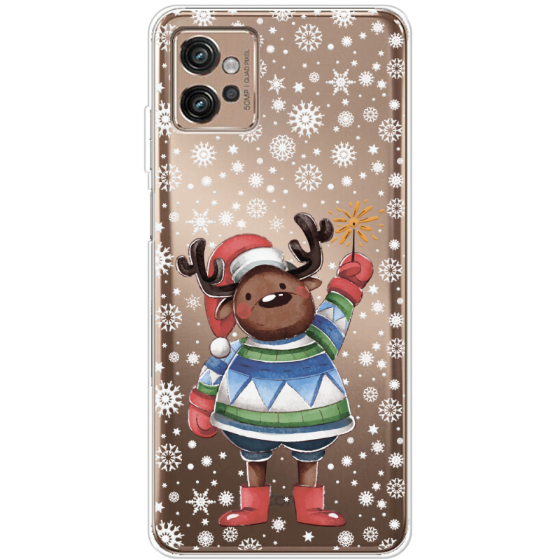 Прозрачный чехол BoxFace Motorola G32 Christmas Deer with Snow