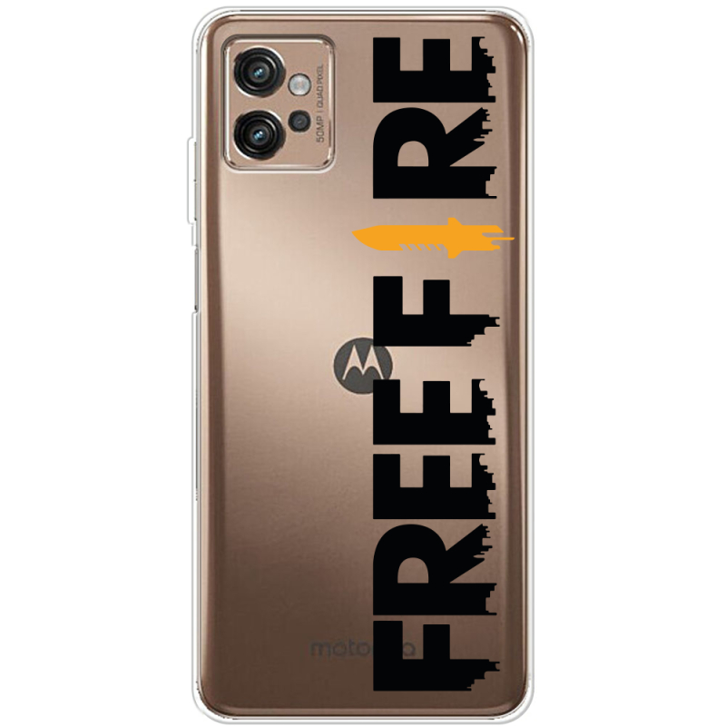 Прозрачный чехол BoxFace Motorola G32 Free Fire Black Logo