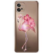 Прозрачный чехол BoxFace Motorola G32 Floral Flamingo