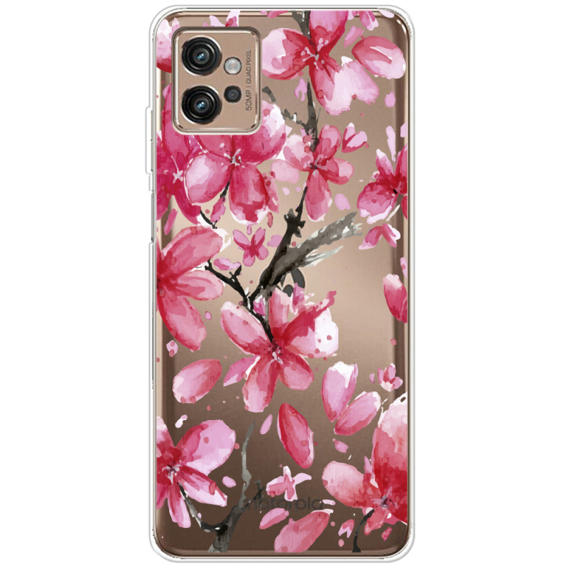 Прозрачный чехол BoxFace Motorola G32 Pink Magnolia