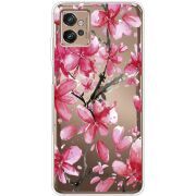 Прозрачный чехол BoxFace Motorola G32 Pink Magnolia