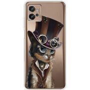 Прозрачный чехол BoxFace Motorola G32 Steampunk Cat