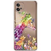 Прозрачный чехол BoxFace Motorola G32 Colorful Giraffe