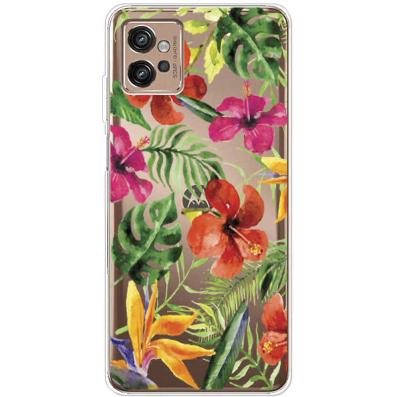 Прозрачный чехол BoxFace Motorola G32 Tropical Flowers