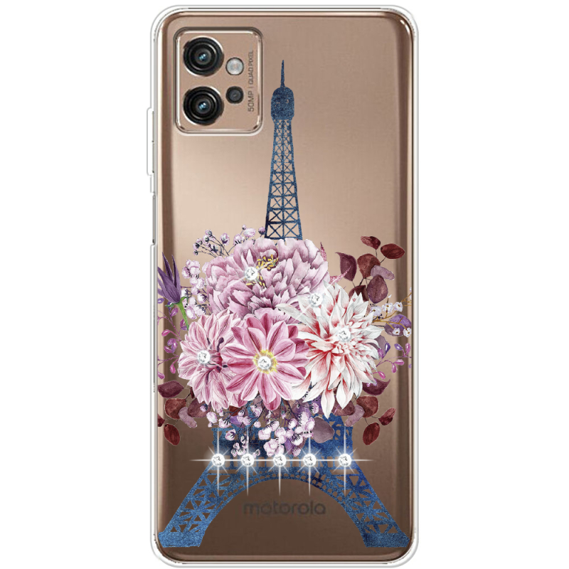 Чехол со стразами Motorola G32 Eiffel Tower