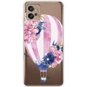 Чехол со стразами Motorola G32 Pink Air Baloon