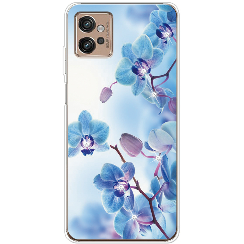 Чехол со стразами Motorola G32 Orchids