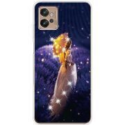 Чехол со стразами Motorola G32 Girl with Umbrella