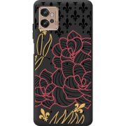 Черный чехол BoxFace Motorola G32 FranceFlowers