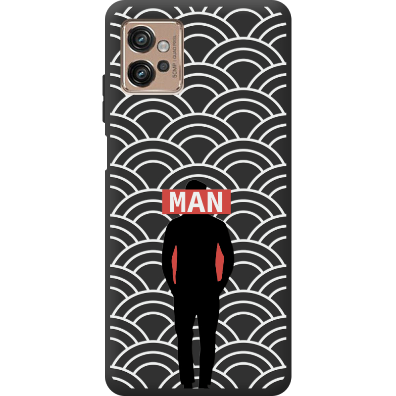 Черный чехол BoxFace Motorola G32 Man Pattern