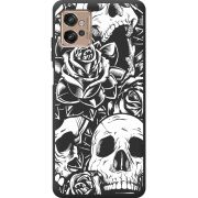 Черный чехол BoxFace Motorola G32 Skull and Roses