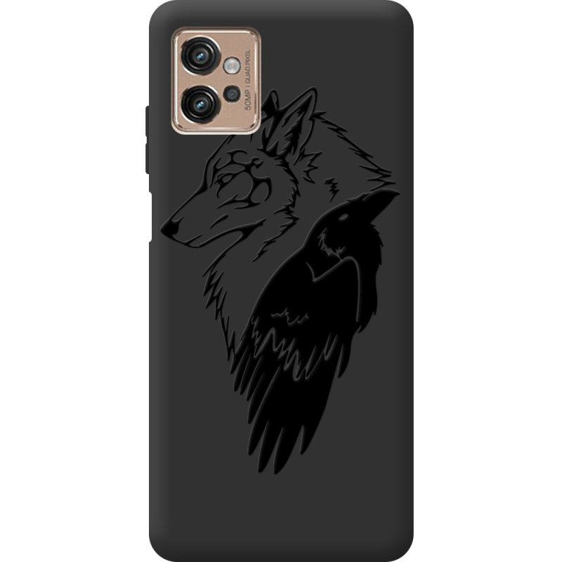 Черный чехол BoxFace Motorola G32 Wolf and Raven