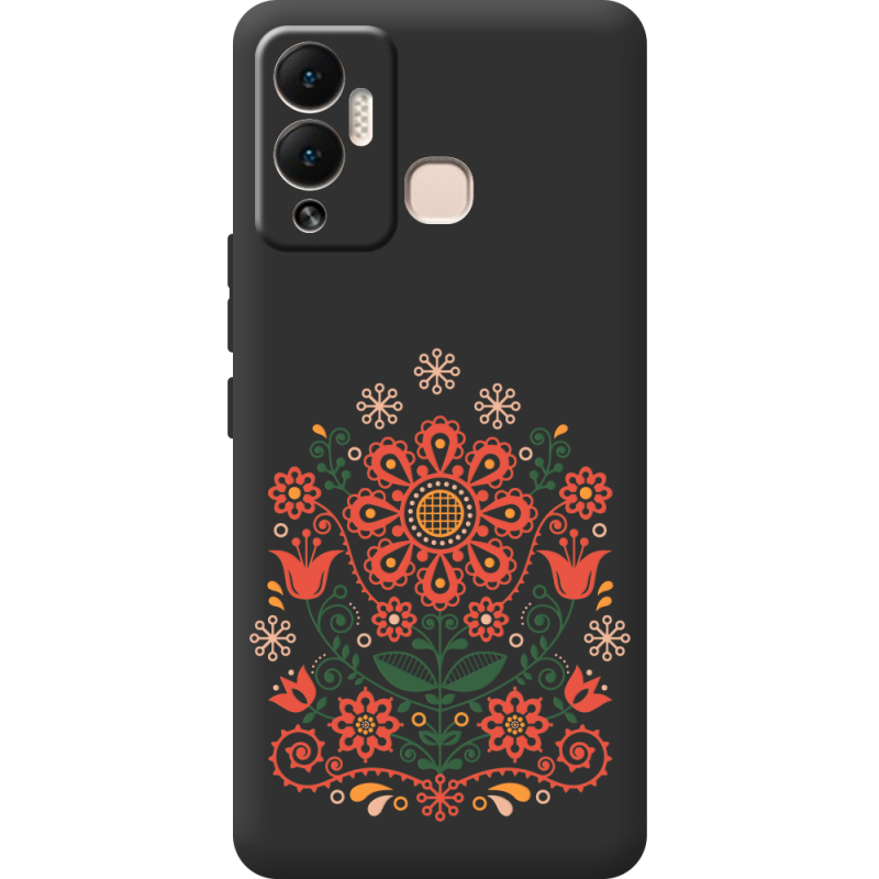 Черный чехол BoxFace Infinix Hot 12 Play Ukrainian Ornament