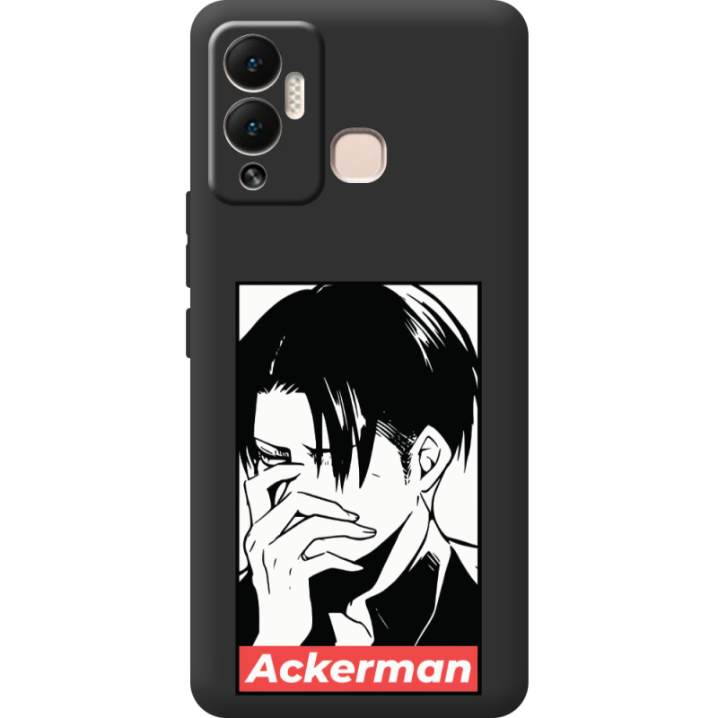 Черный чехол BoxFace Infinix Hot 12 Play Attack On Titan - Ackerman