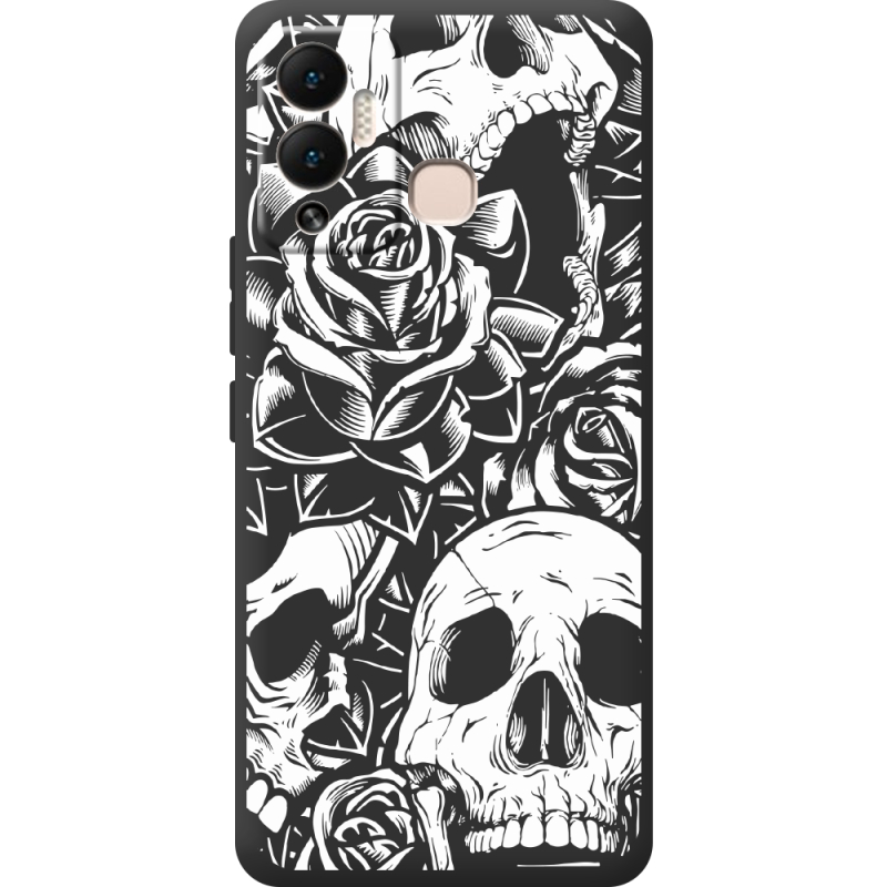 Черный чехол BoxFace Infinix Hot 12 Play Skull and Roses