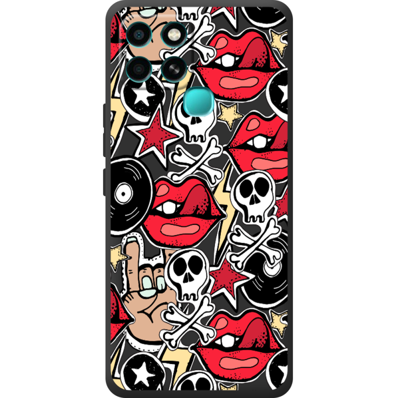 Черный чехол BoxFace Infinix Smart 6 Rock Graffiti