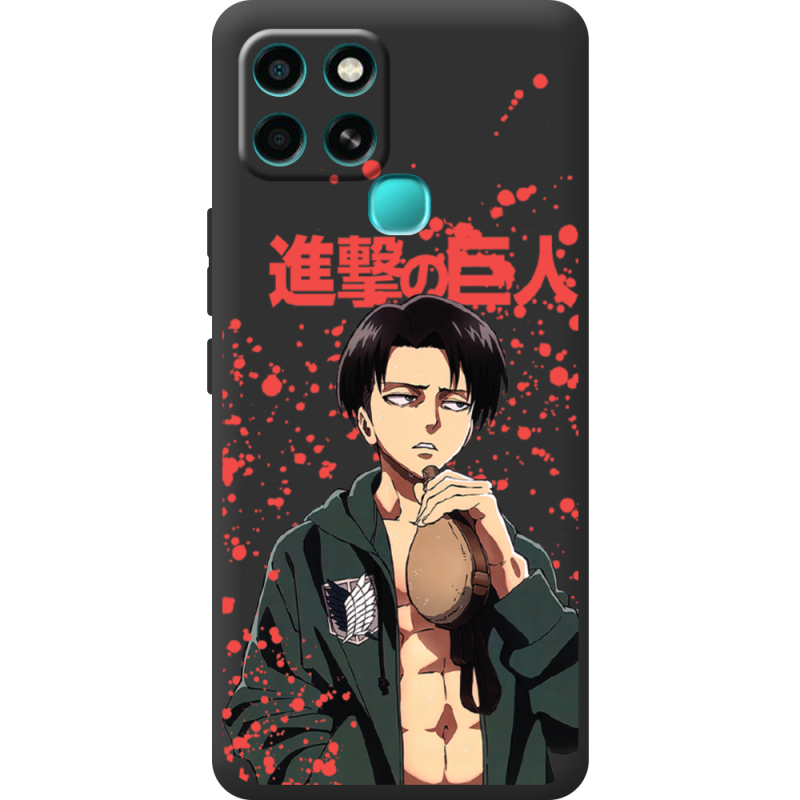 Черный чехол BoxFace Infinix Smart 6 Атака Титанов Леви