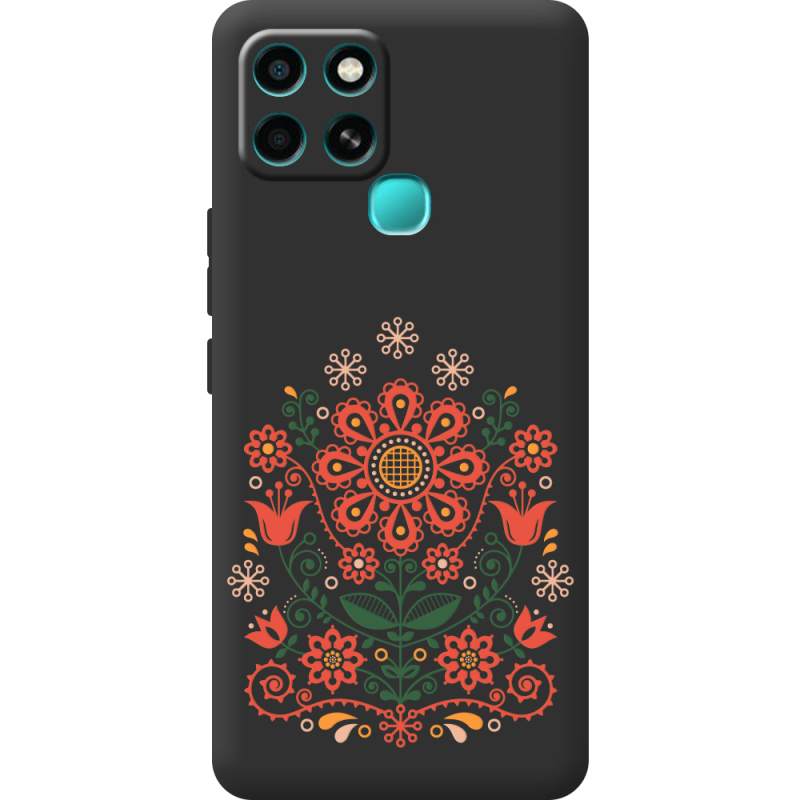 Черный чехол BoxFace Infinix Smart 6 Ukrainian Ornament