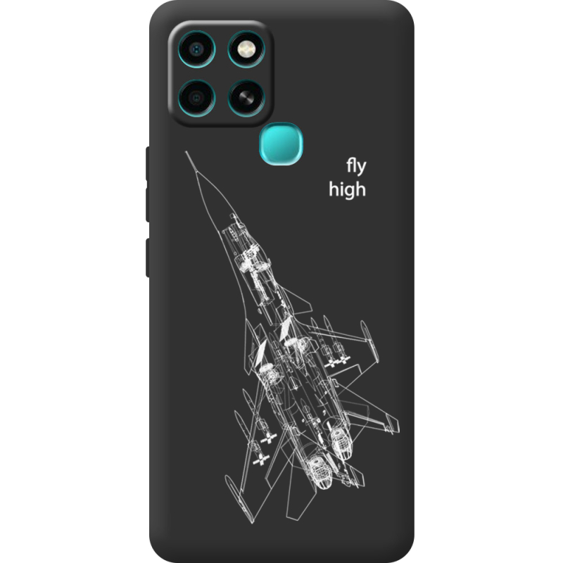 Черный чехол BoxFace Infinix Smart 6 Військовий літак