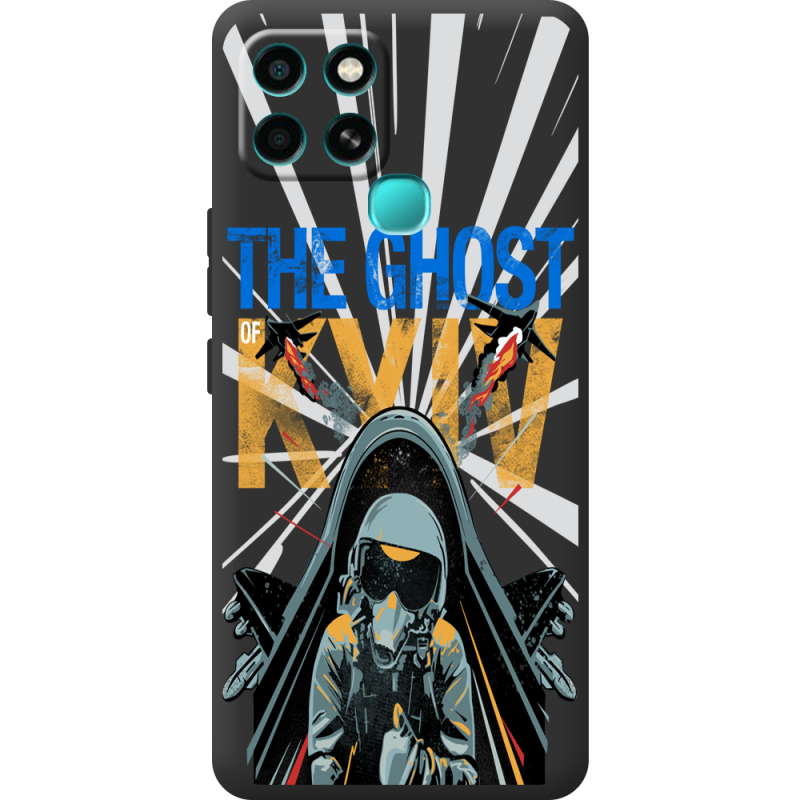 Черный чехол BoxFace Infinix Smart 6 Привид Києва в дії