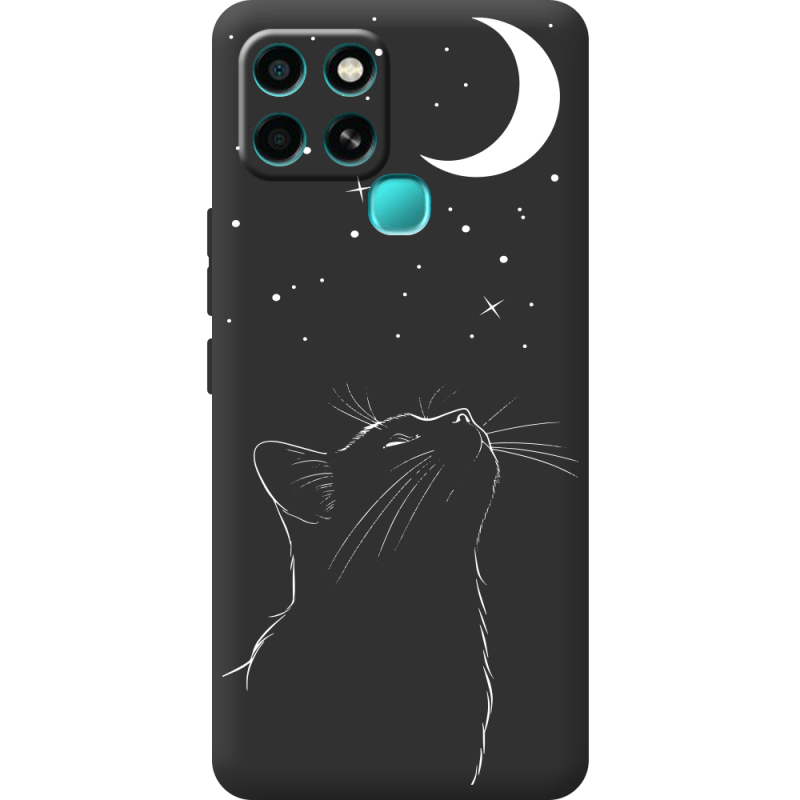 Черный чехол BoxFace Infinix Smart 6 Місячний кіт