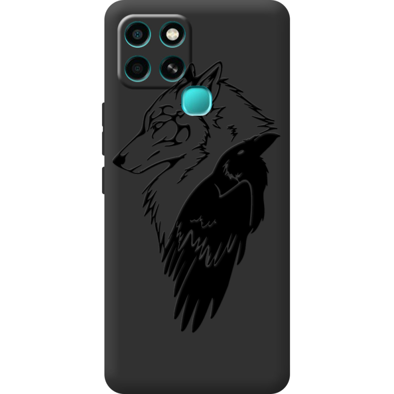 Черный чехол BoxFace Infinix Smart 6 Wolf and Raven