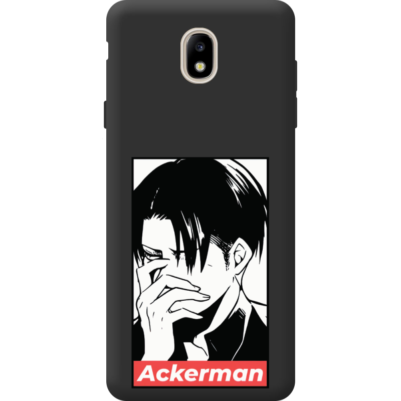 Черный чехол BoxFace Samsung J730 Galaxy J7 2017 Attack On Titan - Ackerman