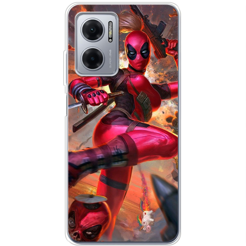 Чехол BoxFace Xiaomi Redmi Note 11E Woman Deadpool