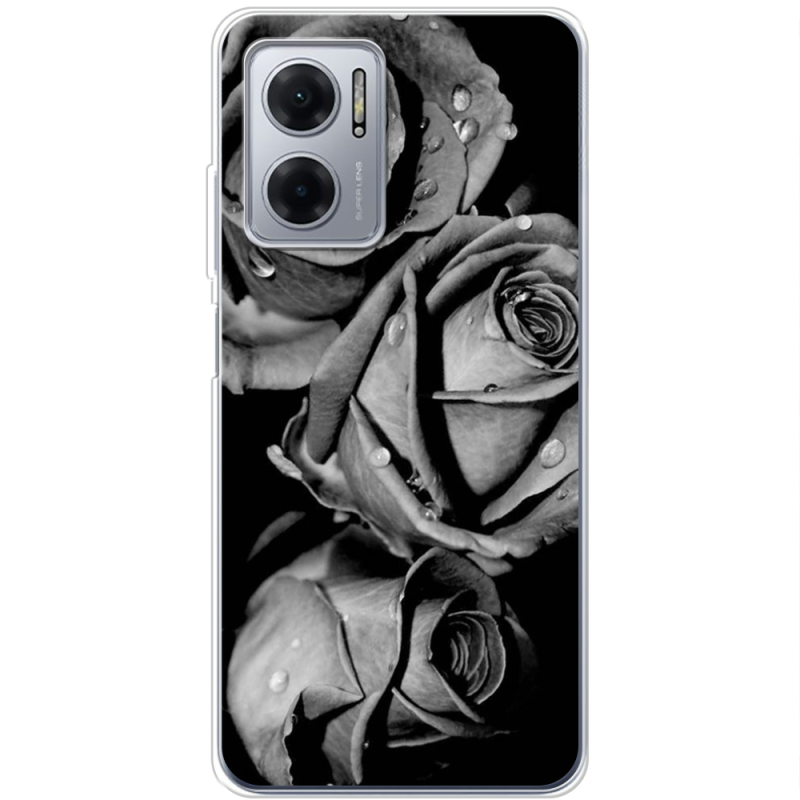 Чехол BoxFace Xiaomi Redmi Note 11E Black and White Roses