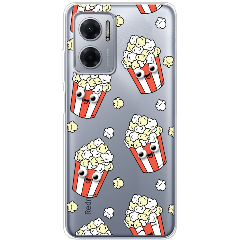 Прозрачный чехол BoxFace Xiaomi Redmi Note 11E с 3D-глазками Popcorn