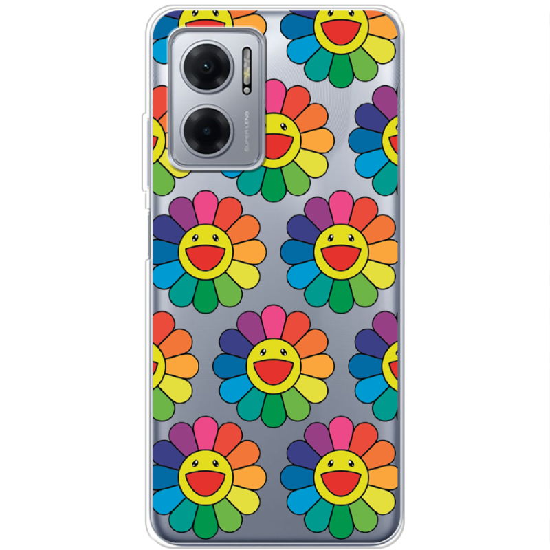 Прозрачный чехол BoxFace Xiaomi Redmi Note 11E Hippie Flowers