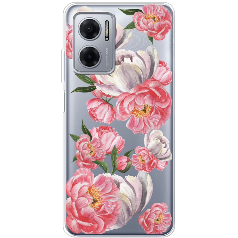 Прозрачный чехол BoxFace Xiaomi Redmi Note 11E Peony Watercolor Style