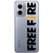 Прозрачный чехол BoxFace Xiaomi Redmi Note 11E Free Fire Black Logo