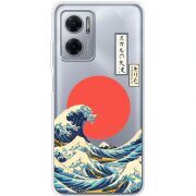 Прозрачный чехол BoxFace Xiaomi Redmi Note 11E Большая волна в Канагаве