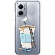 Прозрачный чехол BoxFace Xiaomi Redmi Note 11E Segull in Cofee Pool