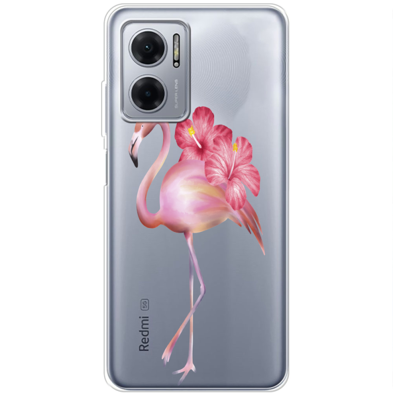 Прозрачный чехол BoxFace Xiaomi Redmi Note 11E Floral Flamingo