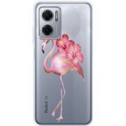 Прозрачный чехол BoxFace Xiaomi Redmi Note 11E Floral Flamingo