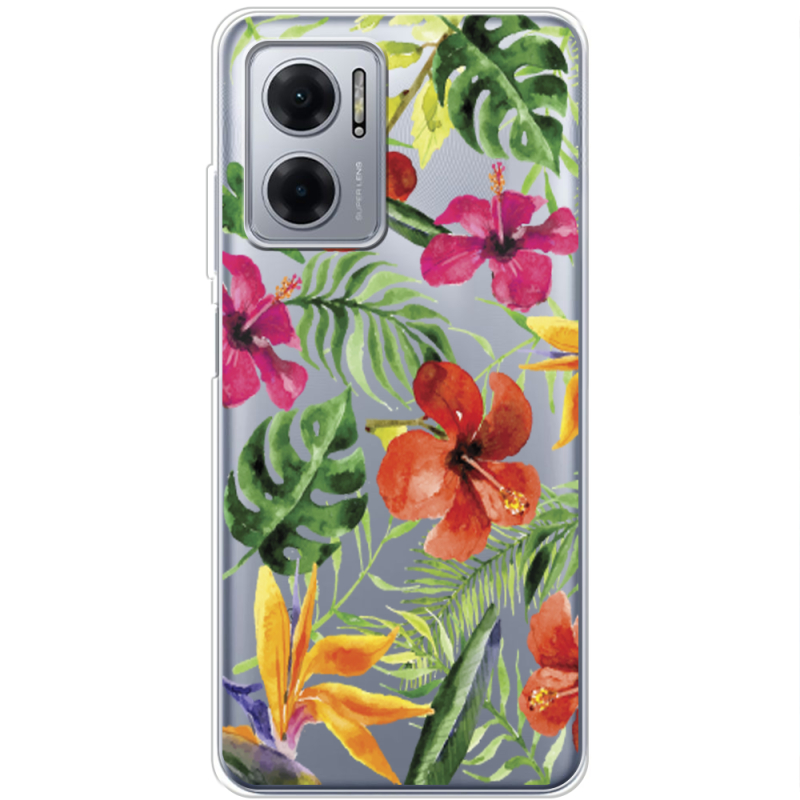 Прозрачный чехол BoxFace Xiaomi Redmi Note 11E Tropical Flowers