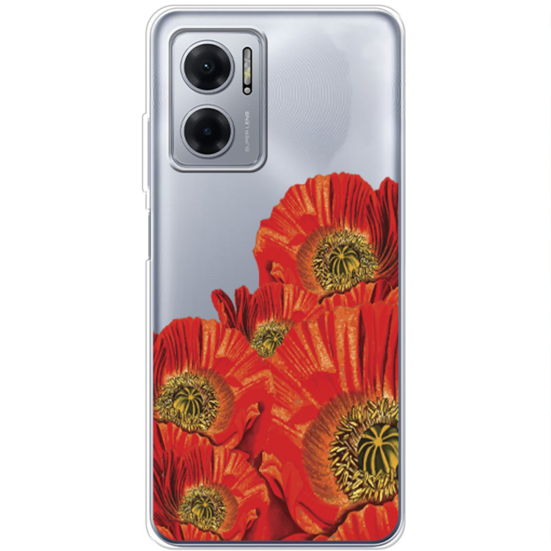 Прозрачный чехол BoxFace Xiaomi Redmi Note 11E Red Poppies