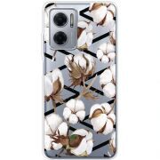 Прозрачный чехол BoxFace Xiaomi Redmi Note 11E Cotton flowers