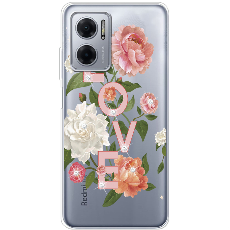 Чехол со стразами BoxFace Xiaomi Redmi Note 11E Love