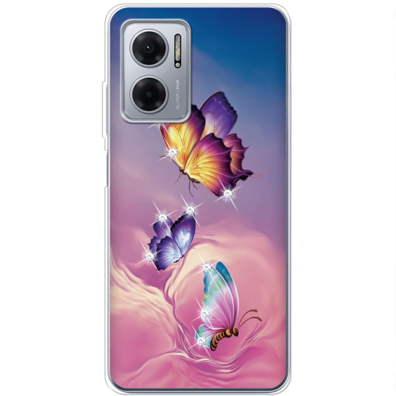 Чехол со стразами BoxFace Xiaomi Redmi Note 11E Butterflies