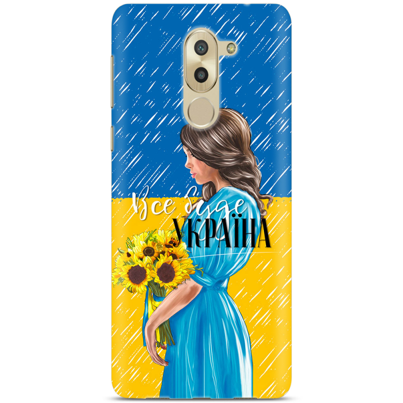 Чехол Uprint Huawei GR5 2017 / Honor 6X Україна дівчина з букетом